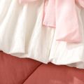 Baby Girl Ruffle Lapel V Neck Bowknot Short-sleeve Outwear White