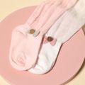 Baby / Toddler Handmade Bow Decor Ruffle Hem Over Knee Socks White