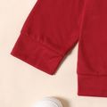 2-piece Kid Girl Letter Print Red Hoodie Sweatshirt and Floral Print Elasticized Pants Set Red
