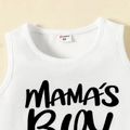2-piece Toddler Boy Letter Print Tank Top and Elasticized White