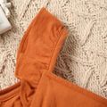Baby Girl 100% Cotton Brown/Multicolor Striped Sleeveless Ruffle Romper Brown image 2