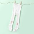 meia-calça canelada canelada com decoração de cenoura de cor pura para bebê / criança Branco image 3