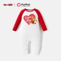 TOM and JERRY Baby Boy/Girl Heart Print Cotton Romper and Bib Red/White