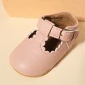 Baby / Toddler Buckle Velcro Wavy Edge Soft Sole Prewalker Shoes Pink