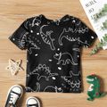 Kleinkinder Jungen Kindlich Dinosaurier Kurzärmelig T-Shirts schwarz image 2