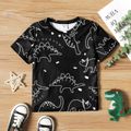 Toddler Boy Animal Dinosaur Print Short-sleeve Tee Black image 1