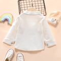Toddler Boy Rainbow Sun Print Lapel Collar Button Design Long-sleeve Shirt White