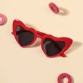 Kids Glasses Trendy Heart Plastic Frame Decorative Glasses (Random Glasses Case Color) Red