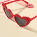 Kids Glasses Trendy Heart Plastic Frame Decorative Glasses (Random Glasses Case Color) Red
