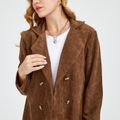 casaco jaqueta trespassado de cor pura Café image 4
