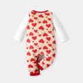 TOM and JERRY Baby Boy/Girl Colorblock Heart Print Jumpsuit White