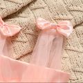 Baby Girl Solid Sleeveless Bowknot Mesh Princess Party Dress Pink