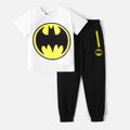 Batman 2-piece Kid Boy Short-sleeve Tee and Elasticized Pants Set White