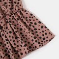 Allover Dots Dark Pink Cross Wrap V Neck Short-sleeve Peplum Tops for Mom and Me DarkPink