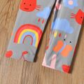 Toddler Girl Rainbow Sun/Animal Print Elasticized Leggings Light Grey