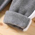 Baby Boy Love Heart and Letter Print Fleece Lined Sweatpants Track Pants Grey
