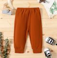 Baby Boy Solid Relaxed-Fit Joggers Pants Sweatpants Brown image 3