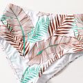 Family Matching All Over Plant Print Two Piece Swimsuits Brown