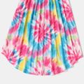 Family Matching Colorful Tie Dye V Neck Short-sleeve Midi Dresses and T-shirts Sets Colorful