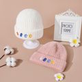 Baby / Toddler / Kid Embroidery Letter Warm Cuffed Knit Beanie Hat White