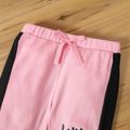 2pcs Baby Girl Letter Print Short-sleeve Romper and Pants Set Pink