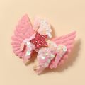 2-pack Sequin Star Unicorn with Glitter Wing Hair Clips Hair Accessories Set for Girls Pink