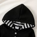 2pcs Baby Boy Fire Print Long-sleeve Hoodie and Sweatpants Set Black