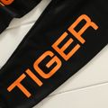 2pcs Tiger Letter Print 3D Ear Decor Hooded Long-sleeve Orange Hoodie Top and Black Sweatpants Casual Pants Toddler Set Orange