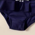 Baby Girl Bowknot Design Dark Blue Sleeveless Ruffle One-Piece Swimsuit Navy