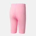 Kid Girl Solid Color Elasticized Leggings Shorts Pink