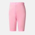 Kid Girl Solid Color Elasticized Leggings Shorts Pink image 1