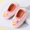 Baby / Toddler Cartoon Animal Embroidery Fuzzy Fleece-lining Floor Socks Pink