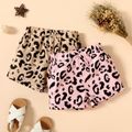 Toddler Girl Leopard Print Casual Shorts Pink