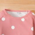 2-piece Toddler Girl Polka dots/Stars Print Long Raglan Sleeve Top and Elasticized Pants Set Pink