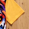 2-piece Kid Boy Colorful Animal Tiger Print Tee and Elasticized Black Shorts Set DarkOrange