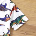 2-piece Kid Boy Animal Dinosaur Print Short-sleeve Tee and Elasticized Navy Pants Set Navy