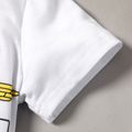 2-piece Kid Boy Captain Pattern Short-sleeve White Tee and Plane Print Shorts Set White
