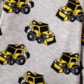 Toddler Boy Casual Vehicle Print Long Raglan Sleeve Tee Light Grey