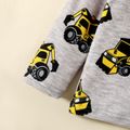 Toddler Boy Casual Vehicle Print Long Raglan Sleeve Tee Light Grey