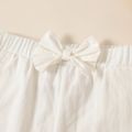 Kid Girl 100% Cotton Bowknot Design Solid Color Shorts White