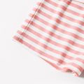 Easter 2-piece Kid Girl Letter Cat Print Stripe Flutter-sleeve Tee and Elasticized Shorts Set PinkyWhite