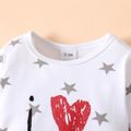 Mother's Day Baby Boy/Girl 95% Cotton Long-sleeve Love Heart Letter Print Stars/Striped Jumpsuit White image 3