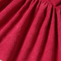 Solid Corduroy Bow Decor Sleeveless Red or Pink or Yellow Baby Tank Dress Red