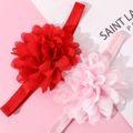 2-عبوة من إكسسوارات الشعر ذات الألوان النقية الكبيرة على شكل أزهار للفتيات (بدون بطاقة ورقية) اللون- أ image 3