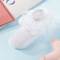 Baby / Toddler / Kid Lace Trim Pure Color Socks for Girls White