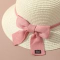 Toddler / Kid Lace-up Bow Straw Bucket Hat and Straw Bag Set for Girls Pink image 3
