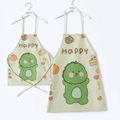 Cute Cartoon Letter Dinosaur Print Apron for Mom and Me Pale Green