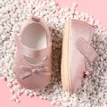 Baby / Toddler Velcro Bow Decor Sequin Prewalker Shoes Pink