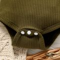 Baby Boy/Girl 95% Cotton Ribbed Turtleneck Long-sleeve Romper Army green image 5