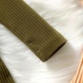 Baby Boy/Girl 95% Cotton Ribbed Turtleneck Long-sleeve Romper Army green image 4
